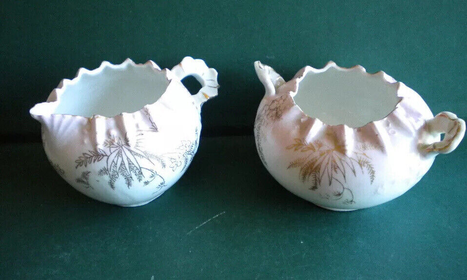 Antique  German R S Prussia  Hand Painted Suger And Creamer Fine Porcelain