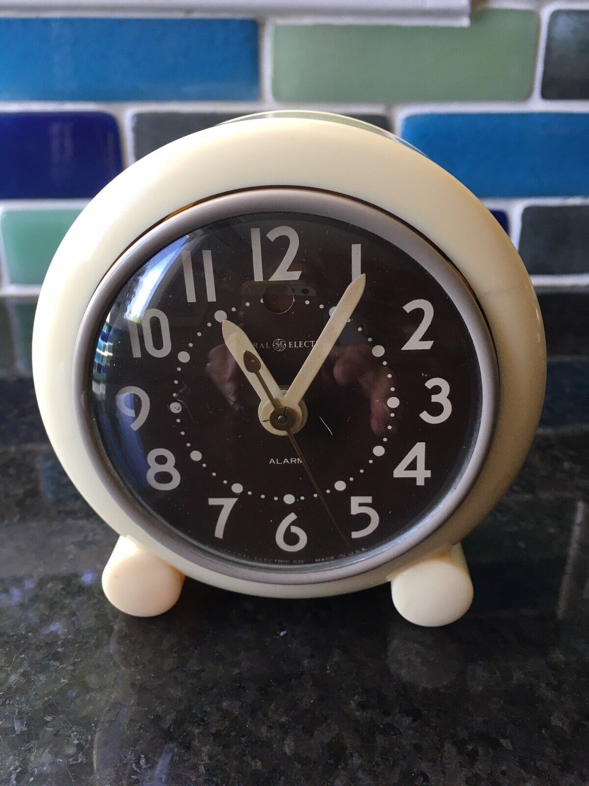 Vtg General Electric Alarm Clock Art Deco Bakelite #7H160 1940’s Works Great