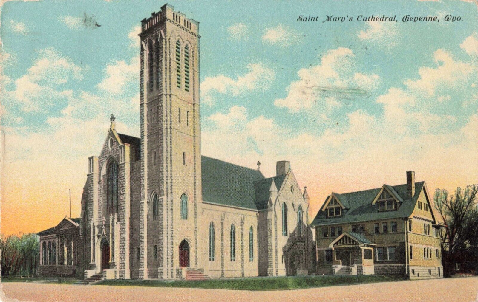 Cheyenne WY Wyoming, Saint Mary\'s Cathedral Church, Vintage Postcard