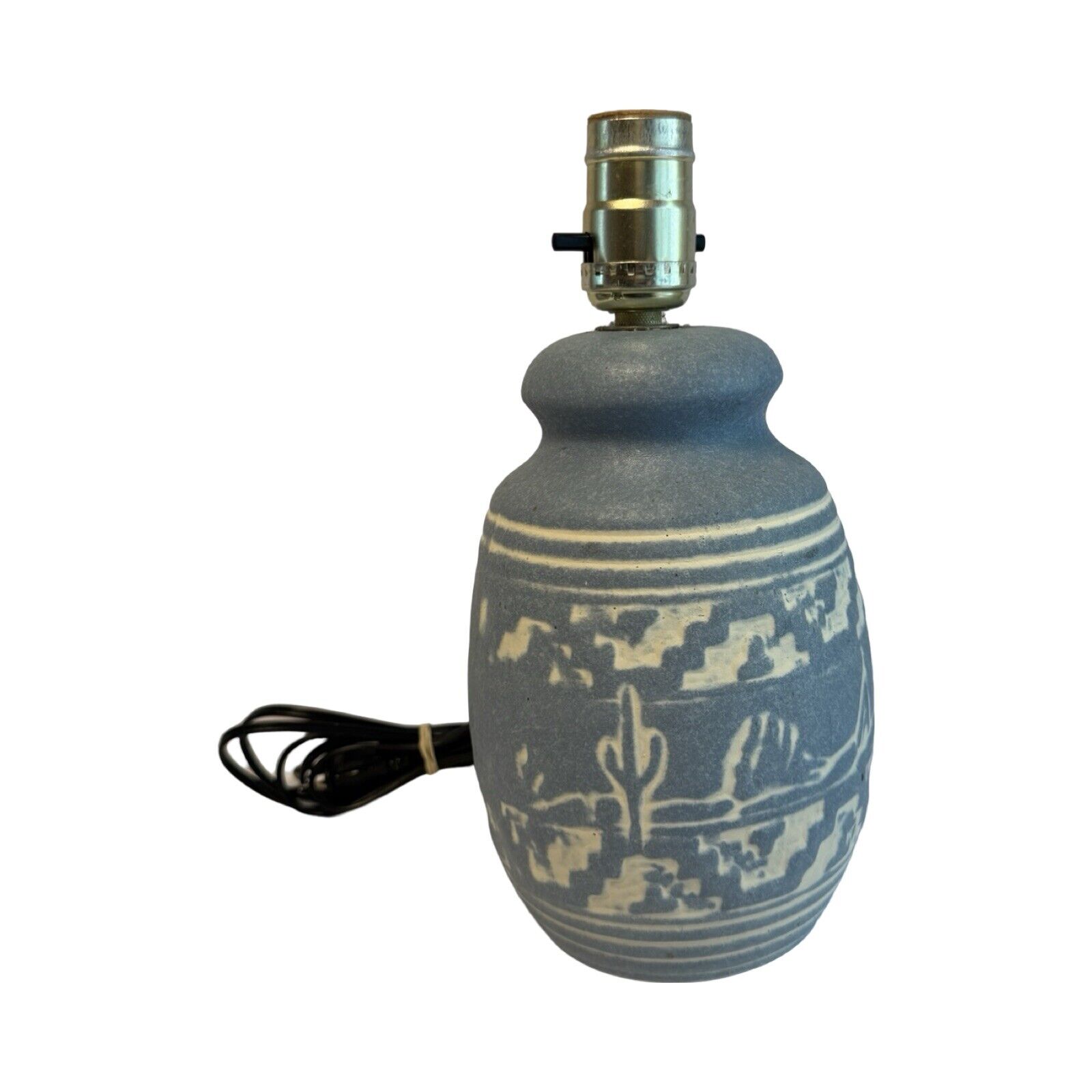 Ceramic Lamp WORKS Southwest Carved Accent Table Native Western Vintage