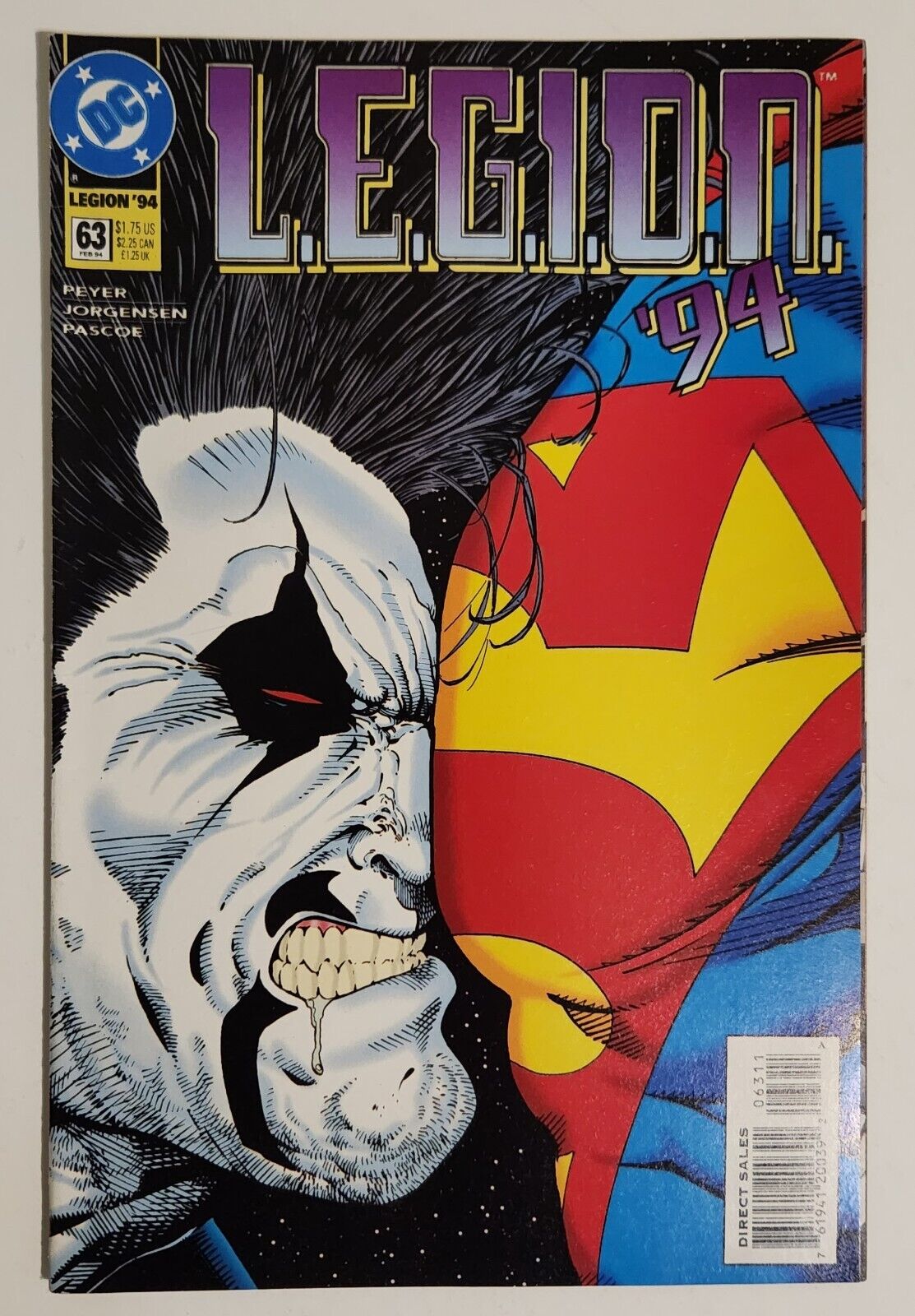 L.E.G.I.O.N. \'94 #63 (1994, DC) VF+ Lobo vs Superman