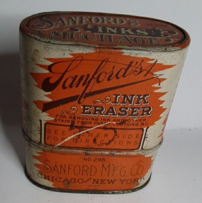 Vintage Sanford\'s Ink Eraser Tin #298