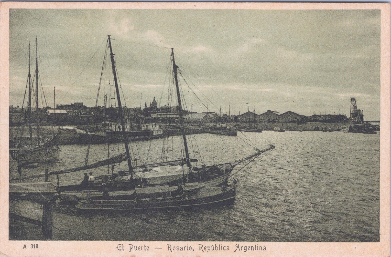 Puerto del Rosario Argentina South America 1900s Vtg Postcard CP330