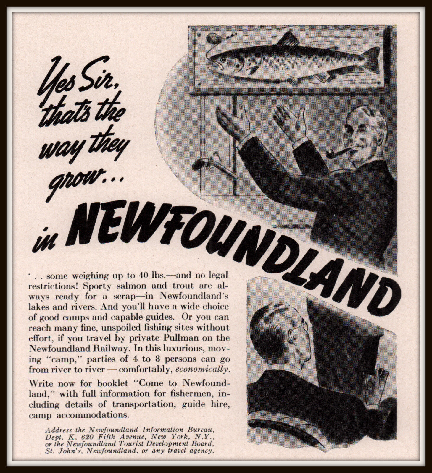 1938 AD  NEWFOUNDLAND TRAVEL TOURIST COME TO NEWFOUNDLAND
