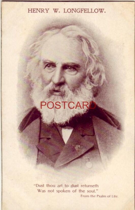 pre-1907 HENRY W. LONGFELLOW - quote from Psalm of Life