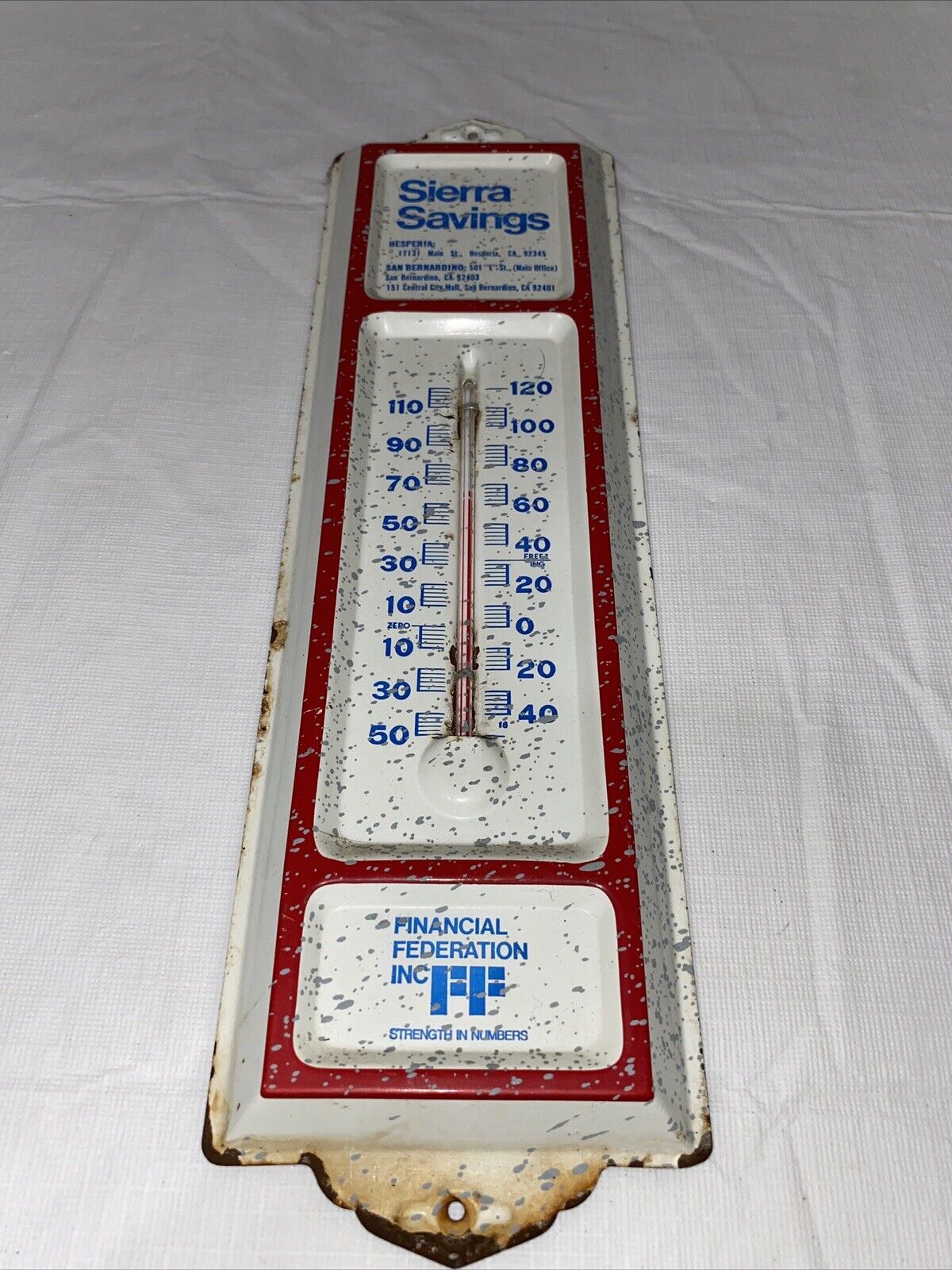 Vintage Sierra Savings Thermometer Farm  Financial Federation INC