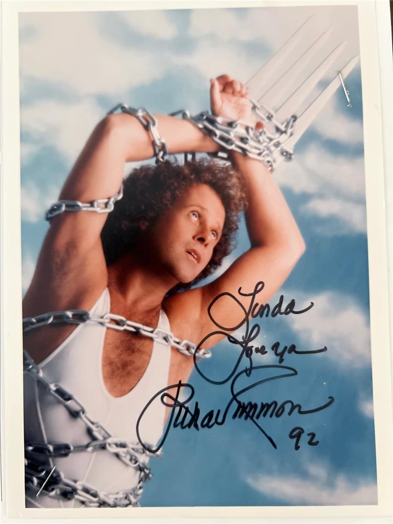 Richard Simmons in Chains Color Photo Autographed Hand Signed Health Guru