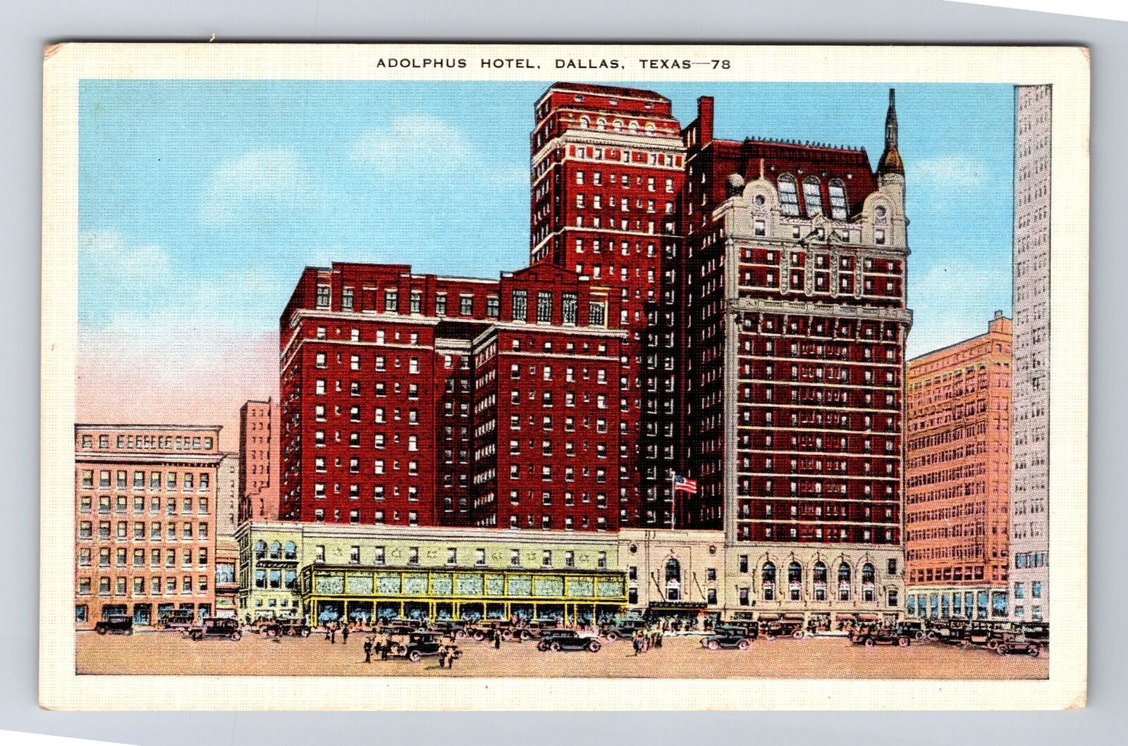 Dallas TX-Texas, Adolphus Hotel, Advertisement, Antique, Vintage Postcard