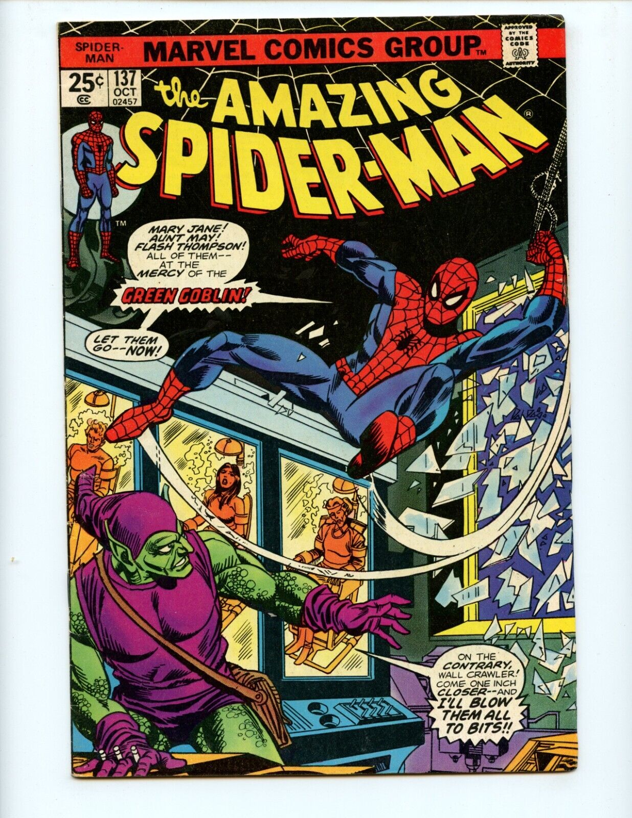 Amazing Spider-Man #137 Comic Book 1974 FN/VF Marvel Green Goblin Comics