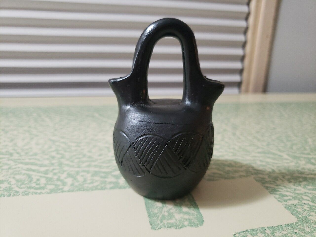 Vtg Bigmeat Pottery Native American Wedding Vase 3.25\