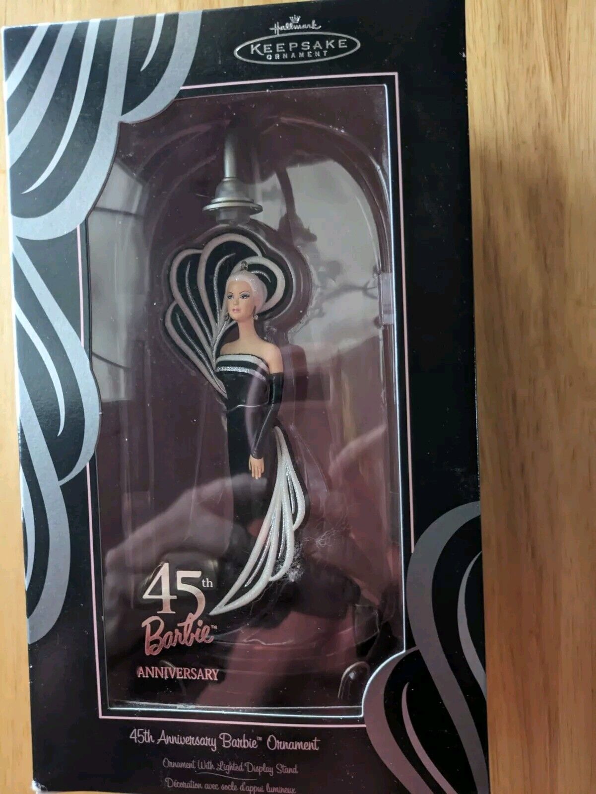 Barbie 45th Anniversary Lighted Fashion Model 2004 Hallmark Keepsake Ornamnt NIB