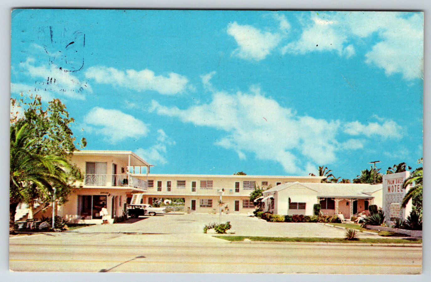 c1960s Palm Dale Motel Palm Beach Florida Vintage Postcard
