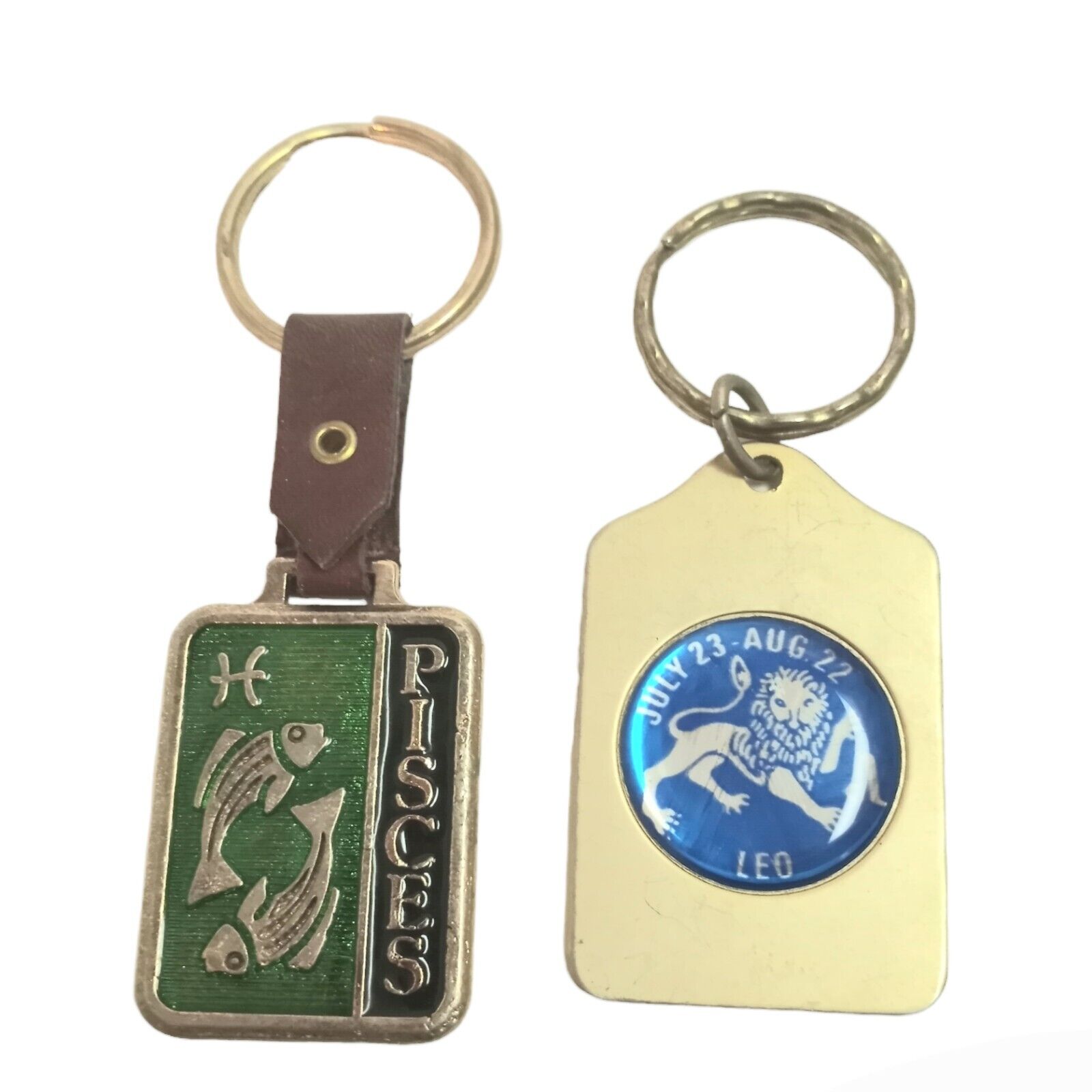 Pisces And Leo Zodiac Astrological Sign Keychain FOB