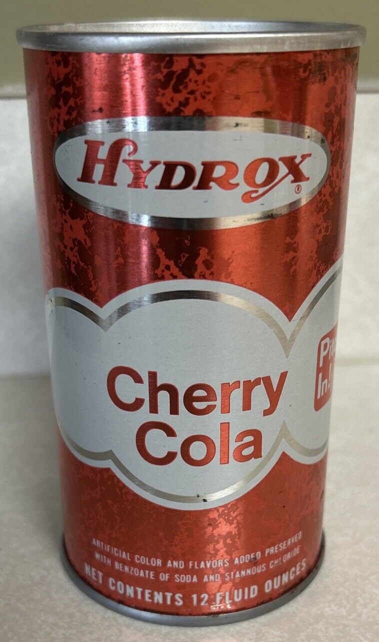 Vintage Hydrox Cherry Cola 12 Oz. Flat Top Steel Empty Soda Can