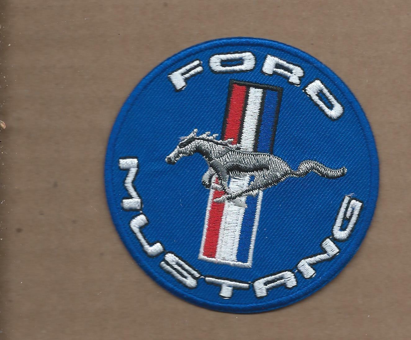 NEW 3 INCH BLUE FORD MUSTANG IRON ON PATCH  P1
