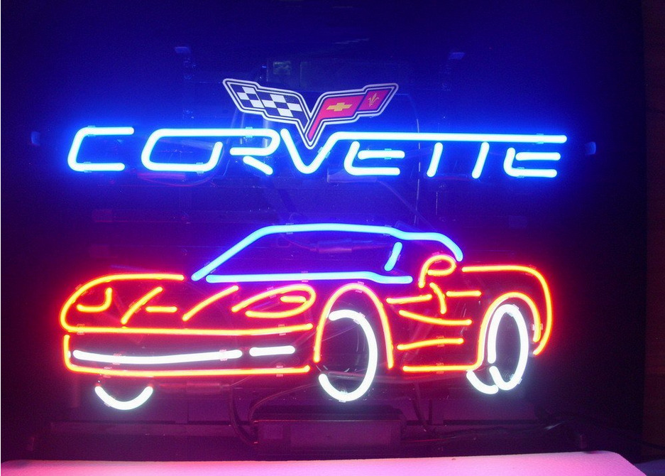 Corvettes Sports Car Auto Garage Neon Sign 24x20 Lamp Bar Pub Wall Decor