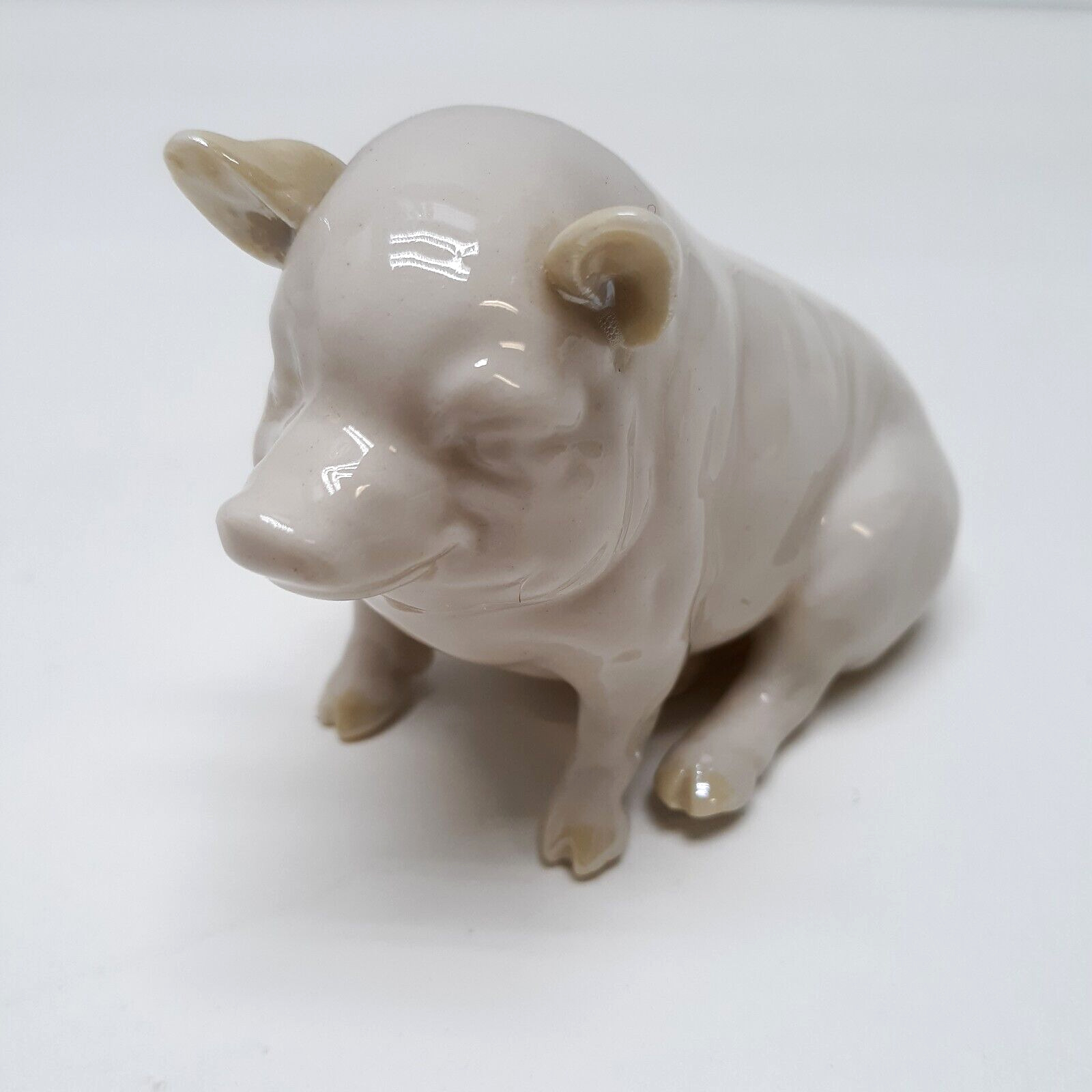 Vintage Belleek Porcelain China Pig ~4th Mark~ Collectible Figurine 1946-1955