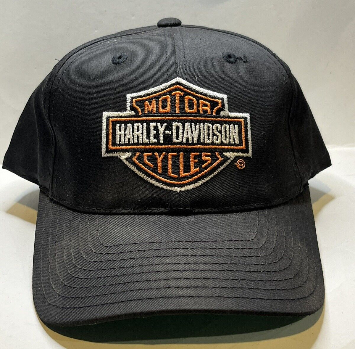 VTG 1990s Harley Davidson Hat Cap Snapback Black Logo Embroidered ANNCO