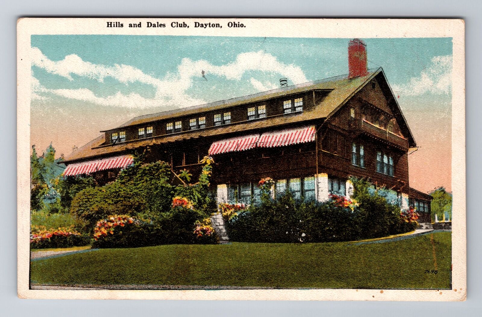 Dayton OH-Ohio, Hills and Dales Club, Antique Vintage Souvenir Postcard