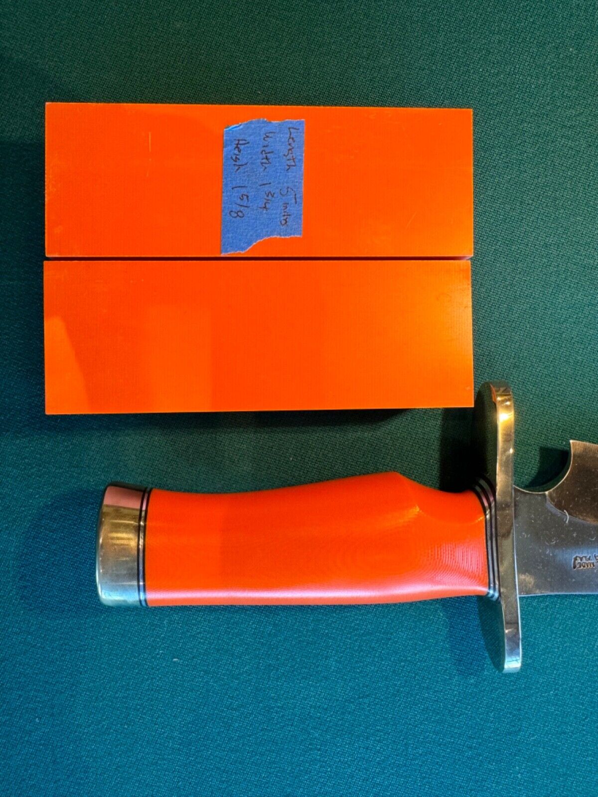 Randall Knife Orange G10 Material Sasquatch Smitty Thorpe Confederate Huge block
