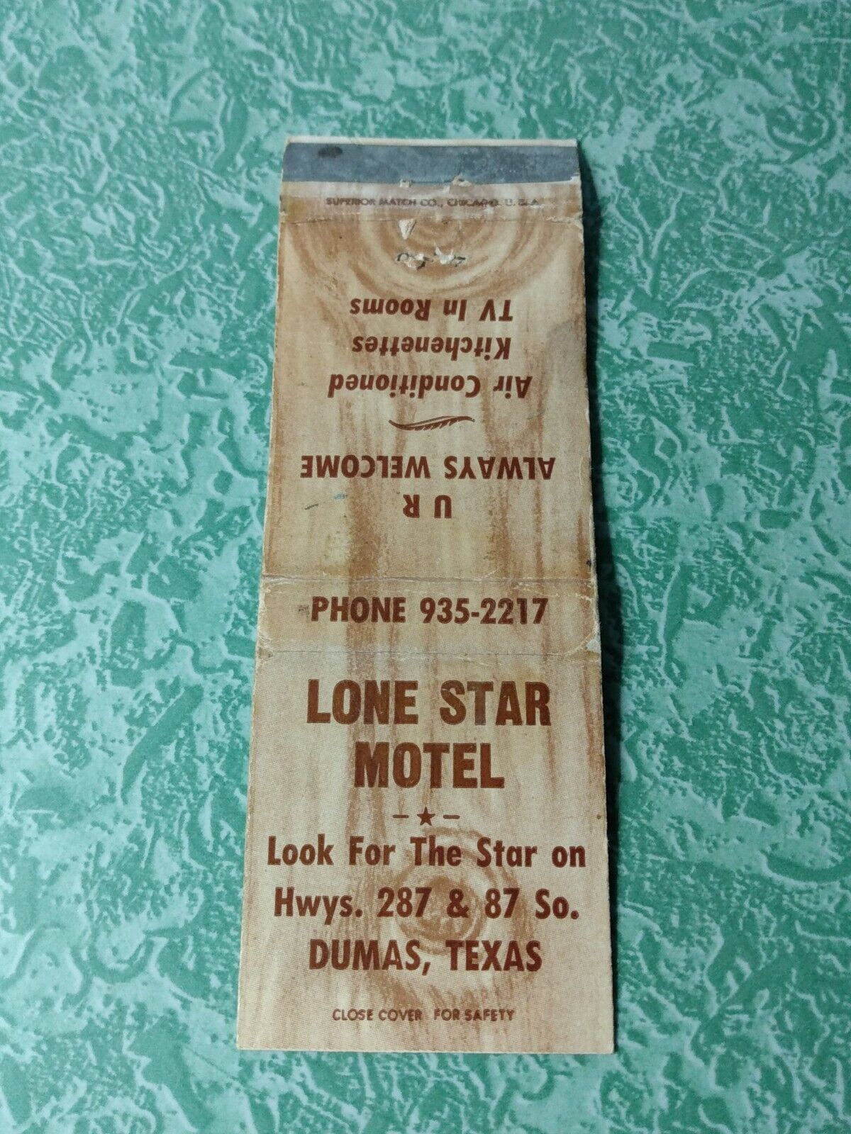 Vintage Matchbook Collectible Ephemera B30 Dumas Texas lone Star motel
