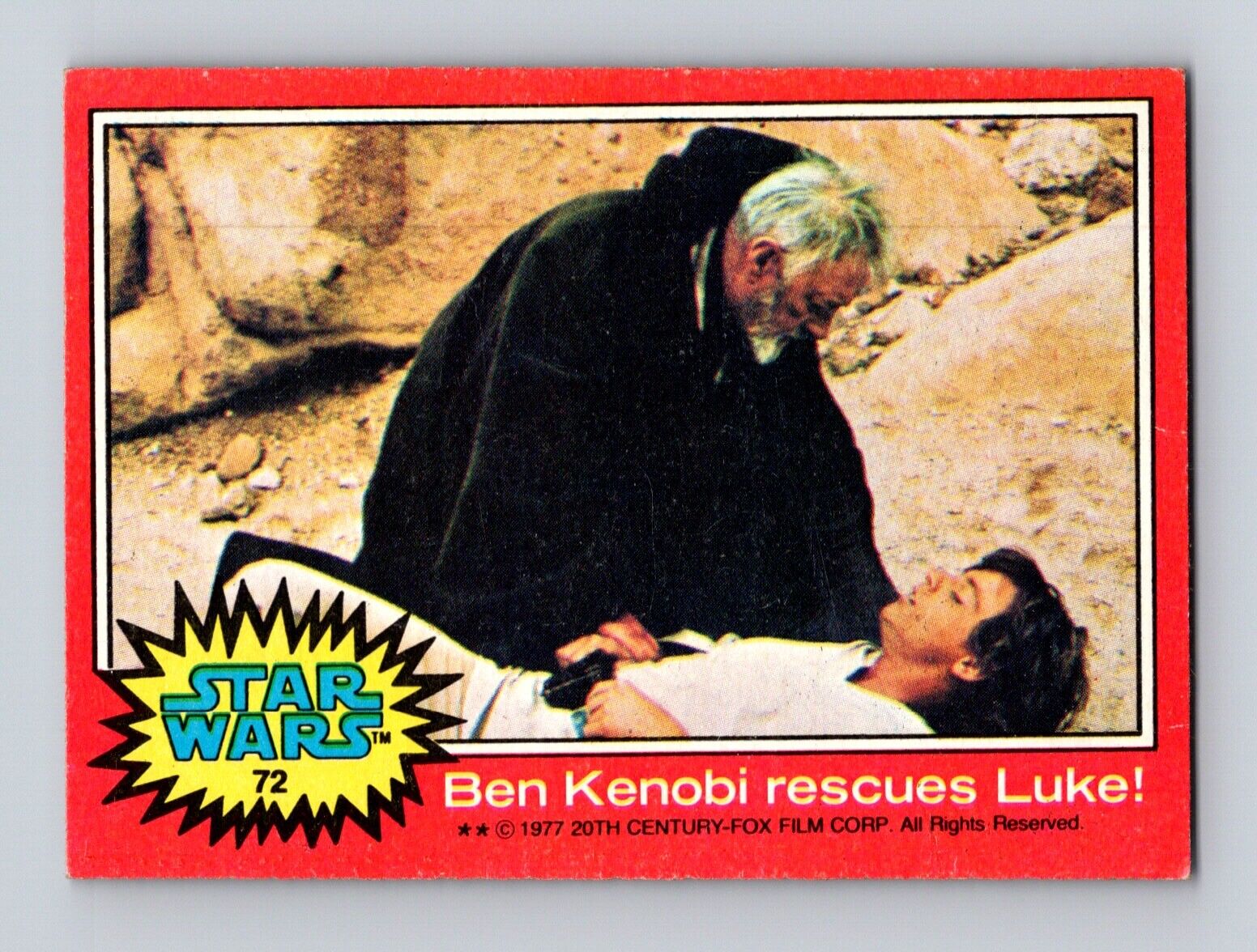1977 Topps Star Wars Card Ben Kenobi Rescues Luke #72 VG
