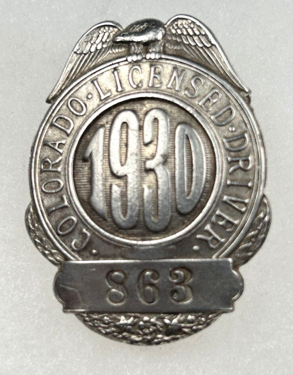 1930 Colorado Chauffeur Badge #863