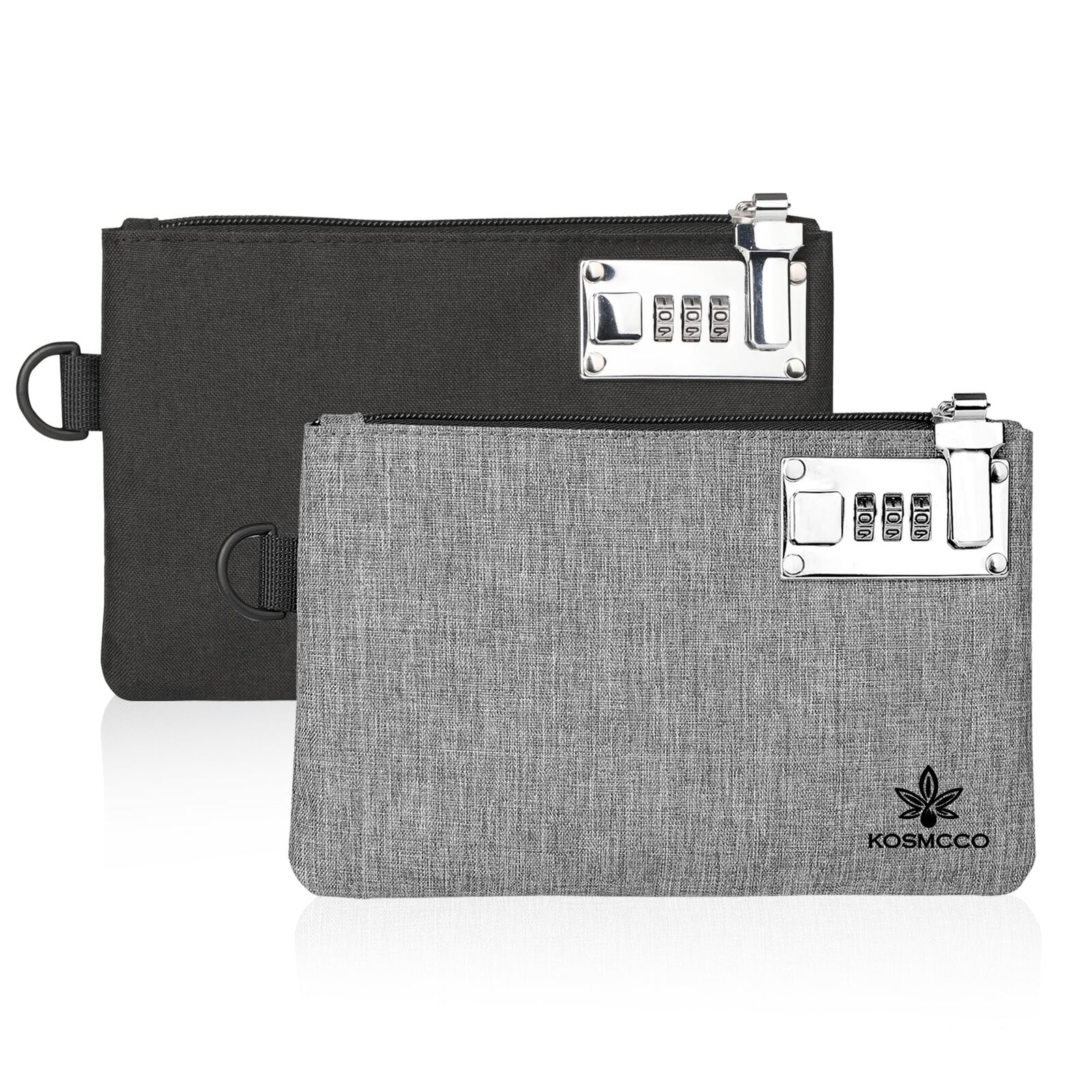KOSMCCO 2Pcs Lockable Money Bag - 5x8 Inches Durable Nylon Locking Bank Bag C...