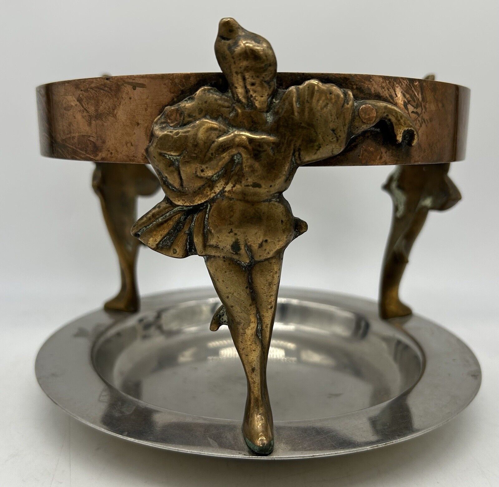 Joseph Heinrichs Copper,  Brass  & Chrome Chafing Dish Stand, Jester