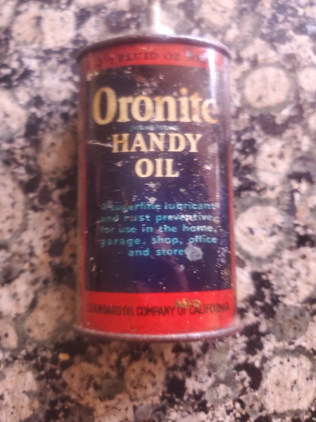 1930's-40's RARE ORONITE HANDY OIL STANDARD OIL ADVERTISING Oil TIN HANDY OILER