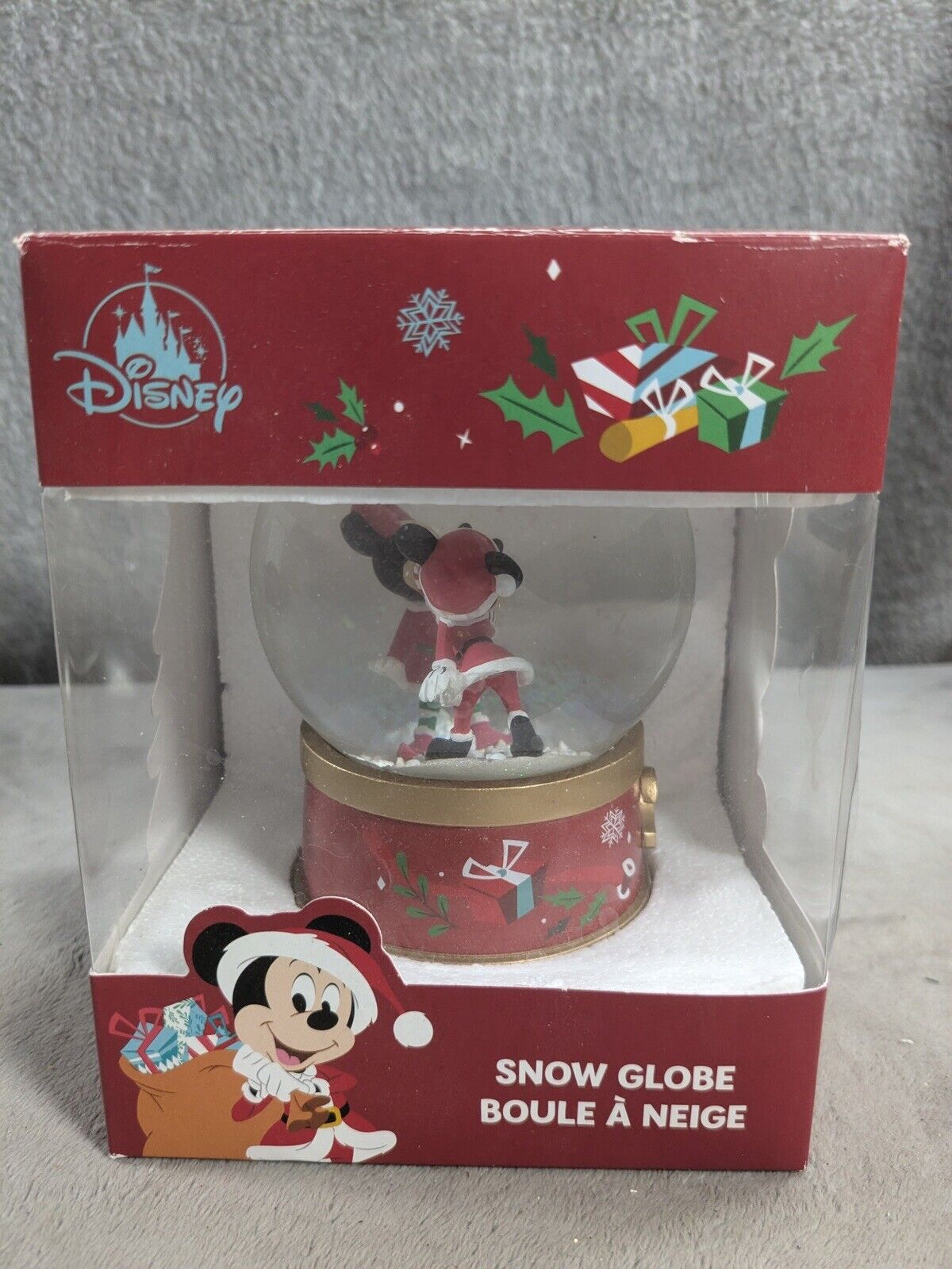 Disney Store 2020 Snow Globe Christmas Holiday Santa Claus Mickey and Minnie 