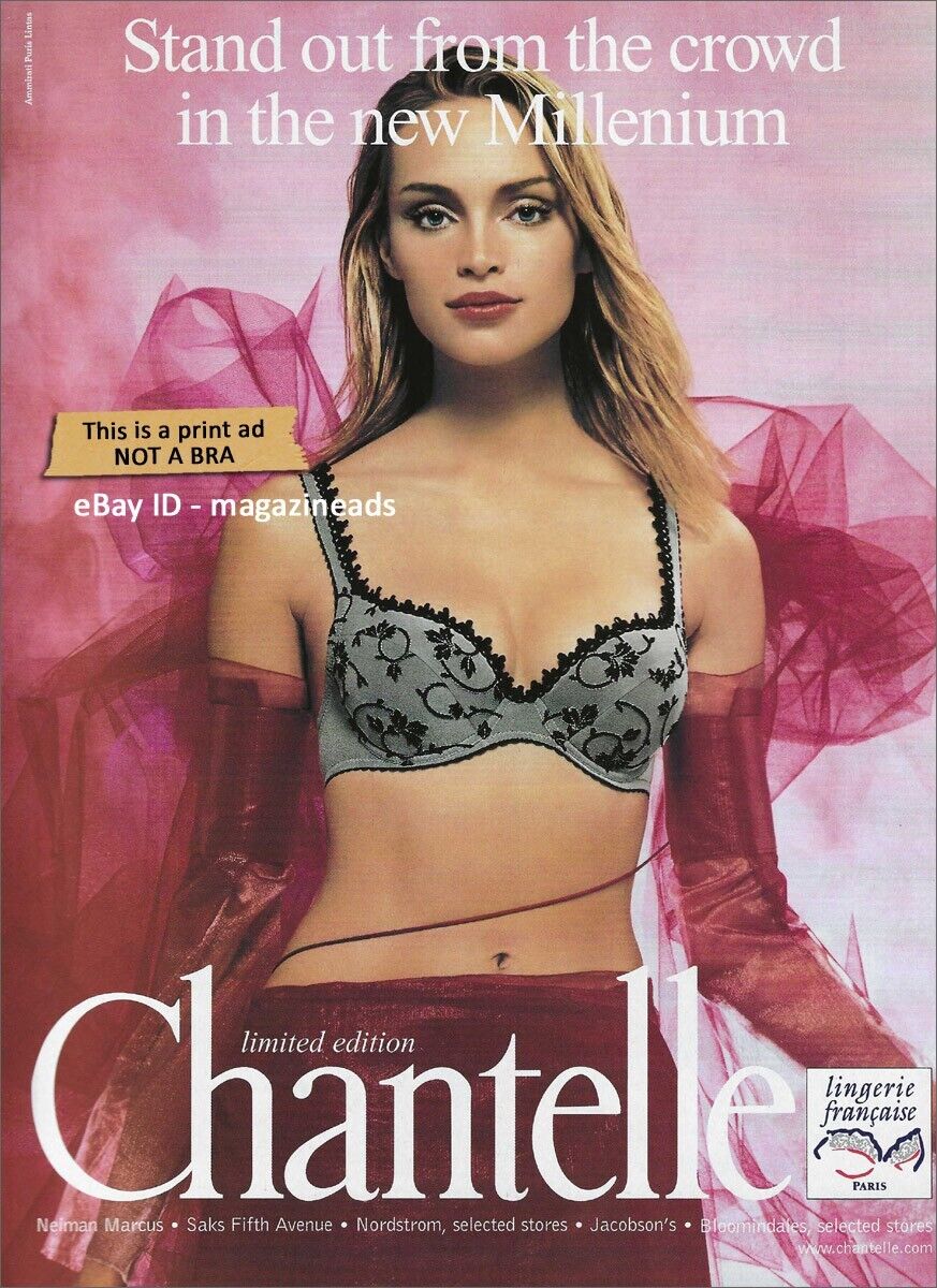 vintage CHANTELLE Lingerie 1-Page PRINT AD 1999 INNA ZOBOVA in lace bra