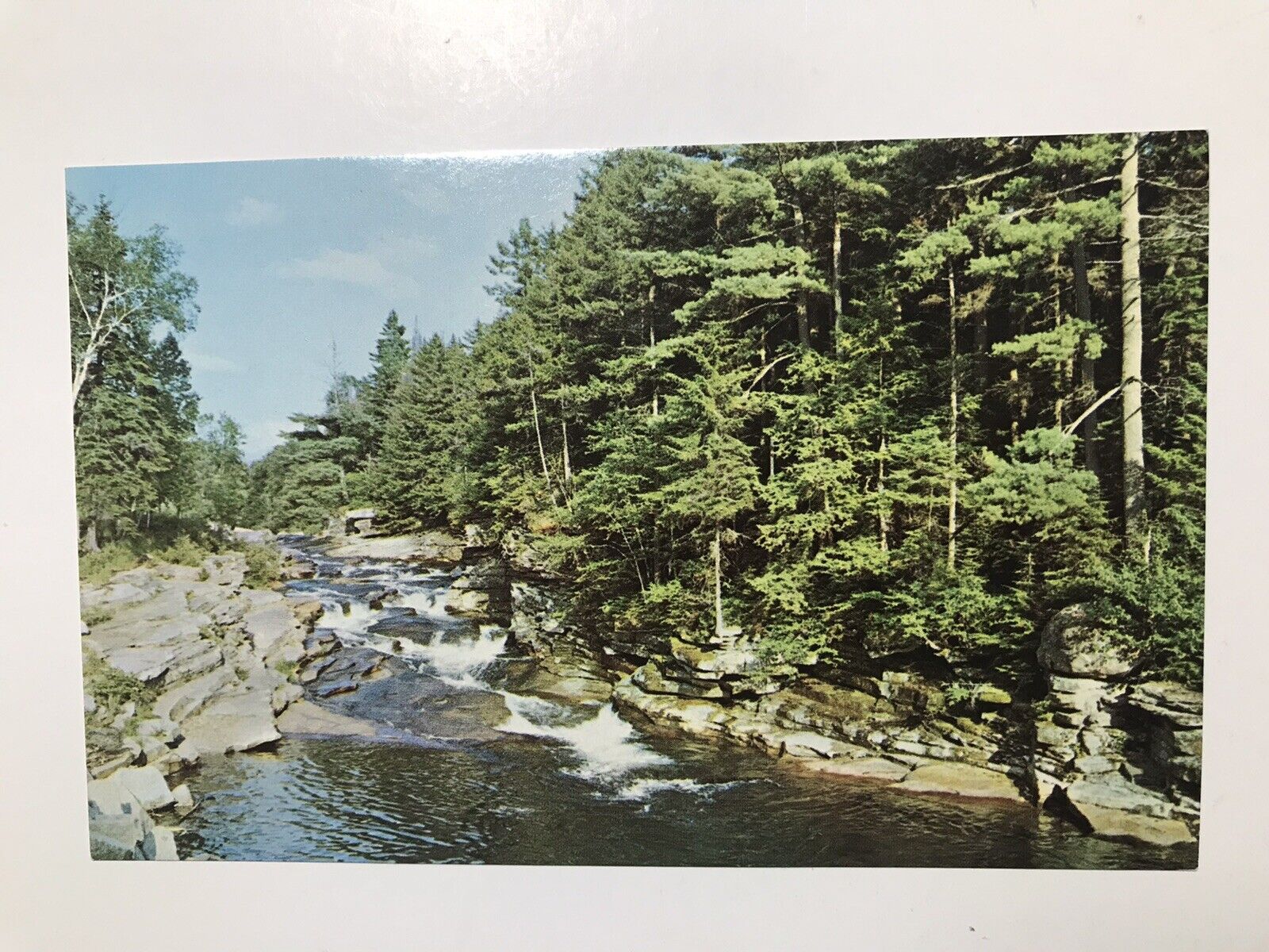 Vintage 1960 Lower Falls Ammonoosuc Bretton Twin Mountain New Hampshire Postcard