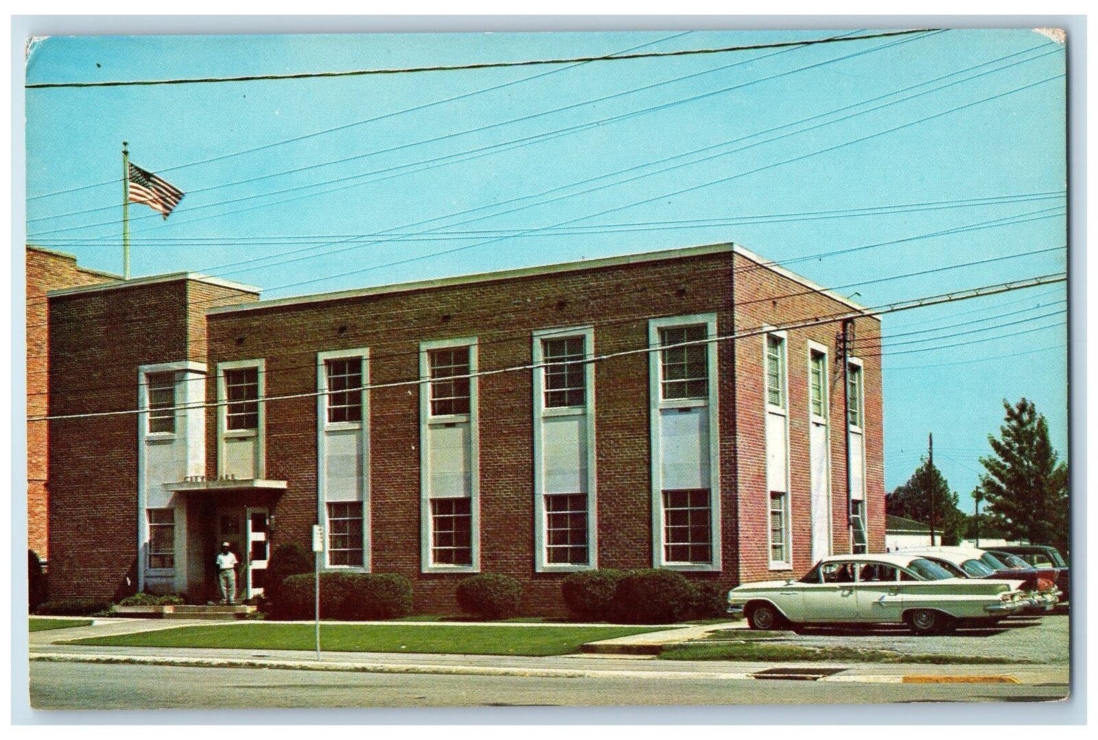 c1960\'s Franklin City Hall Exterior Franklin Virginia VA Unposted Cars Postcard