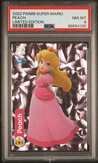 2022 Panini Super Mario Limited Edition Fragmented Reality Peach PSA 8