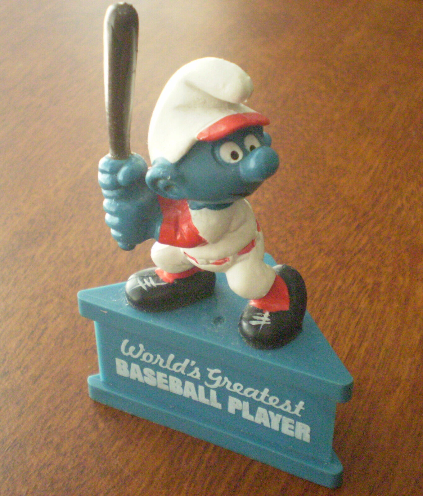 Vintage 1980s Schleich Peyo World\'s Greatest Baseball Player SMURF-A-GRAM