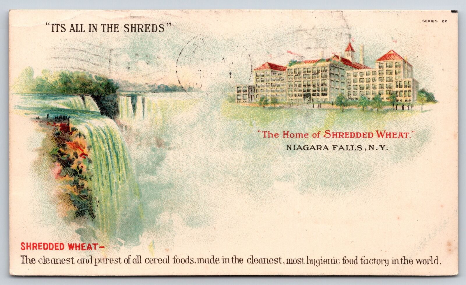 Mining-Factory~Home of Shredded Wheat & Falls Niagara Falls~Vintage Postcard