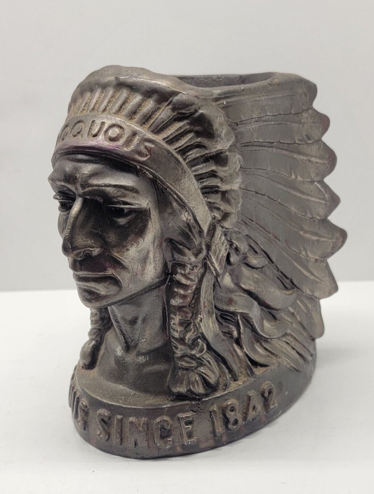 Vintage Iroquois Beer Indian Head Foam Stick Holder & Iroquois Beer Foam Scraper