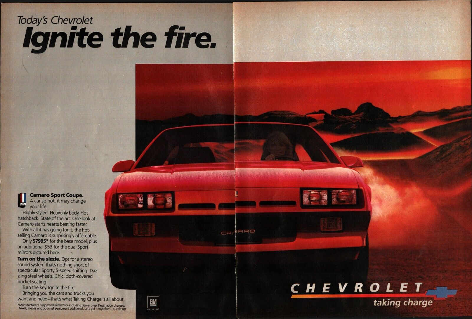 Vintage 1983 CHEVY CAMARO SPORT COUPE PRINT AD RED 1983 SEXY \
