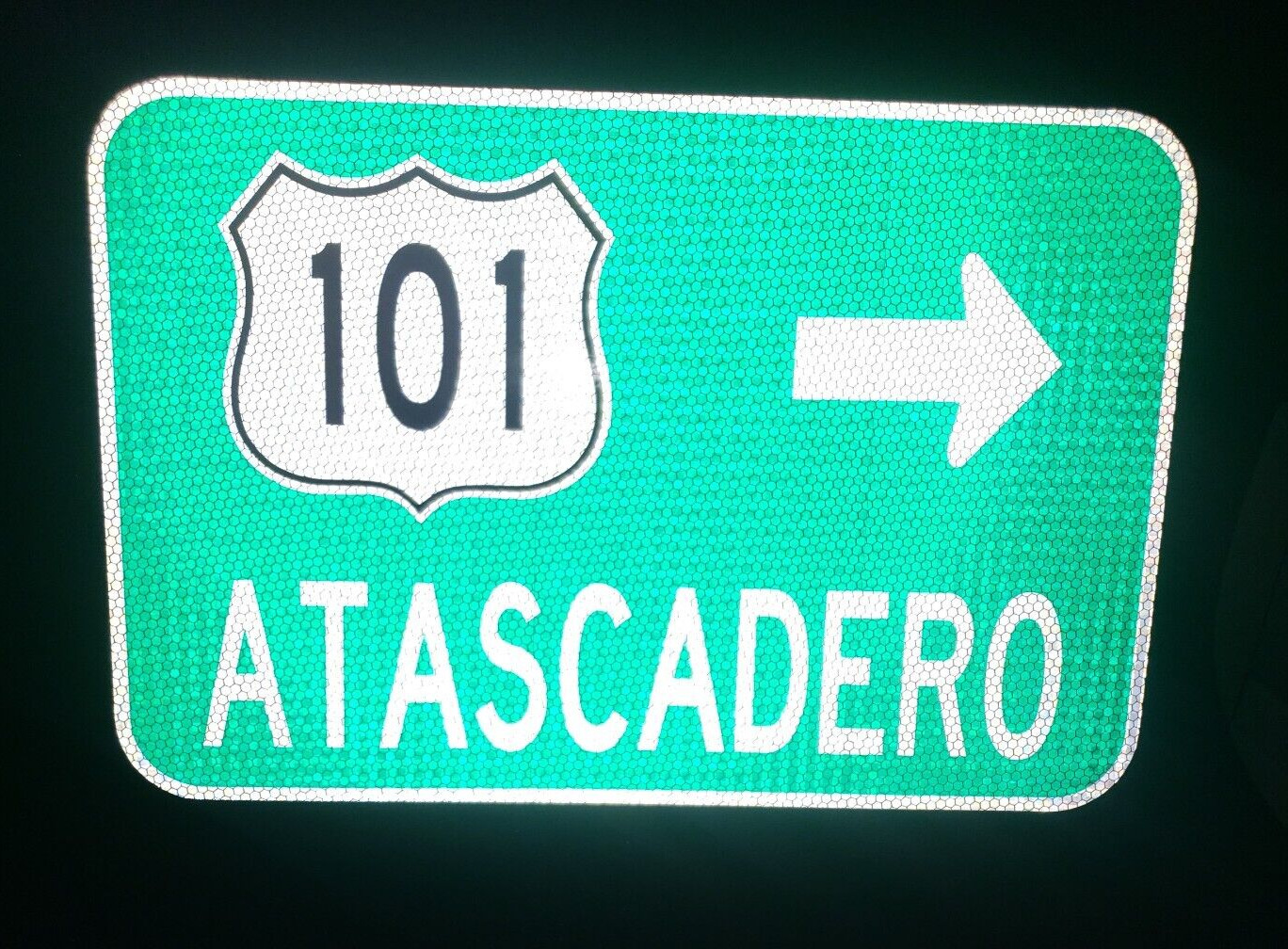 ATASCADERO, California Highway 101 route road sign 12\