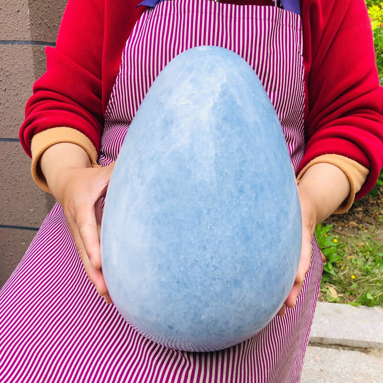 33.88LB Natural Polished Blue Celestite Quartz Crystal Stone Egg Specimen 1198