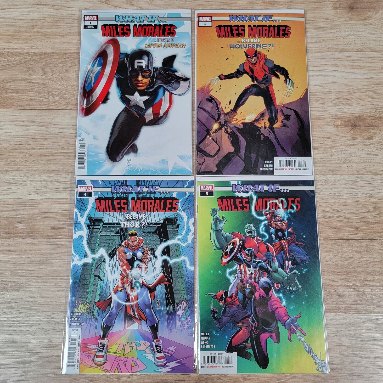 What If...Miles Morales #1 2 4 5 Marvel Comics 2022 Thor Wolverine Cap Lot of 4