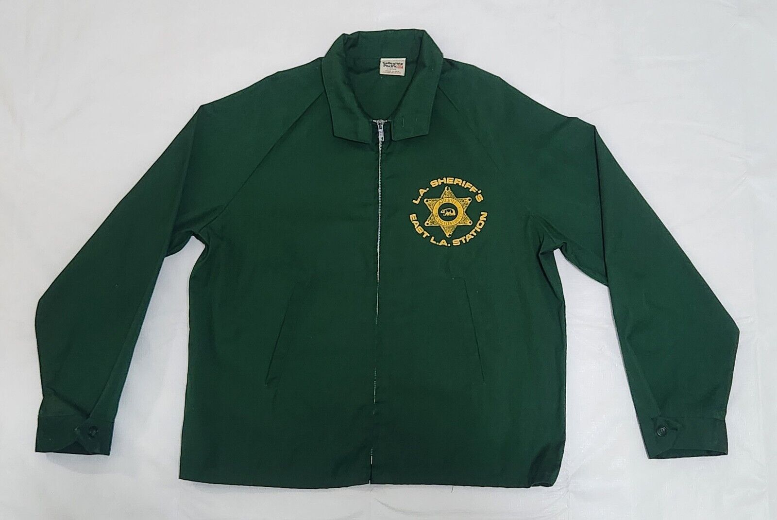 Vintage Los Angeles Sheriff East L.A. Station Green Full Zip Jacket Size L 42-44