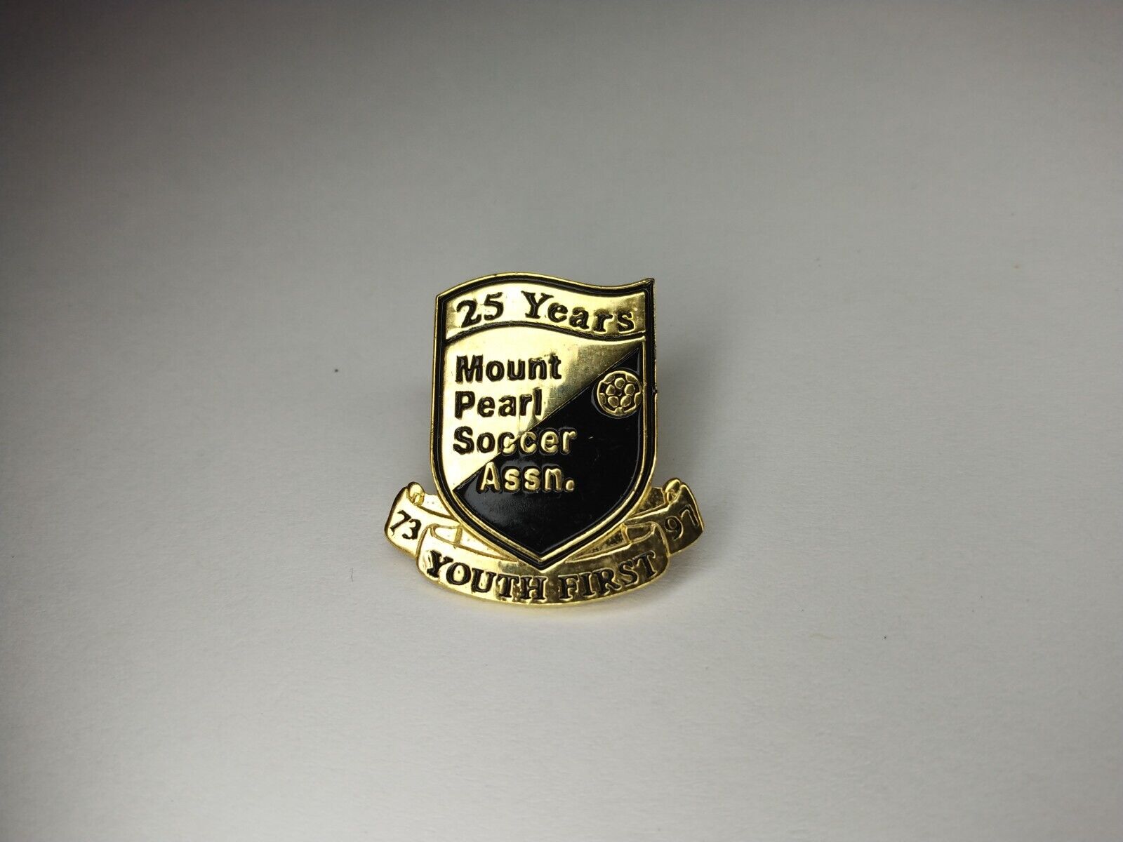 Mount Pearl Soccer Association 25 Years Pin - Mt. Assn. Newfoundland NFLD Canada