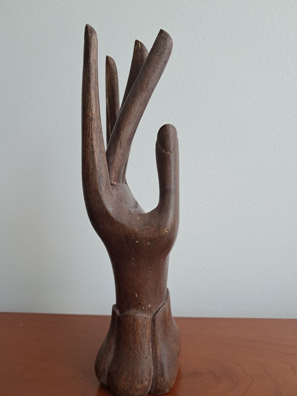 MCM Hand Fingers Wrist Carved Wood Sculpture Hand