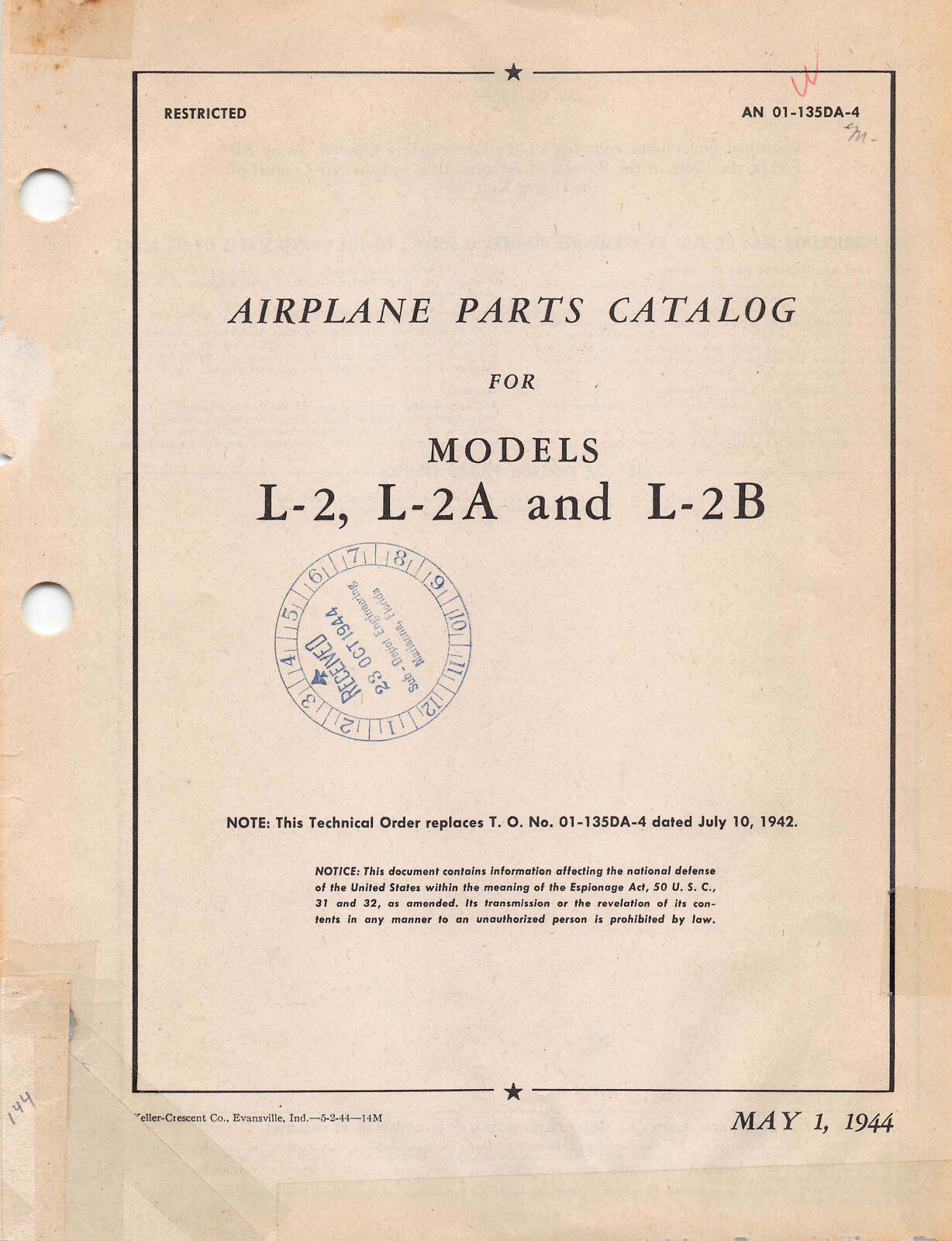 1944 L-2 Parts Catalog World War II Book Flight Manual Pilot\'s Handbook -CD