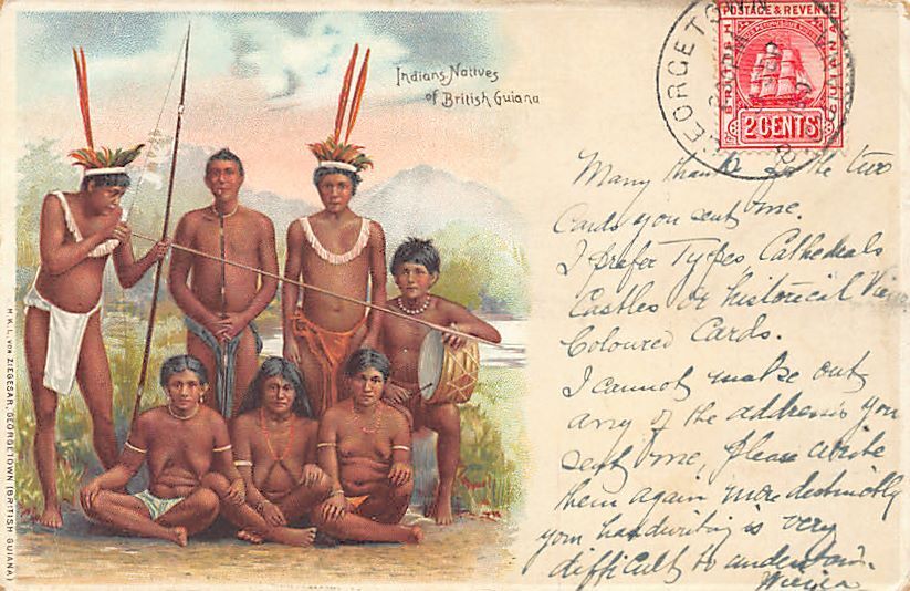 British Guiana GUYANA Indian natives - Litho Postcard - Publ. Von Ziegesar