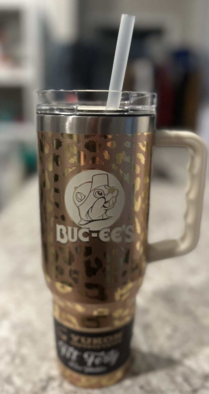 Bucees Yukon 40oz Gold Bronze Leopard Tumbler Cup RARE VIRAL HARD TO FIND NEW