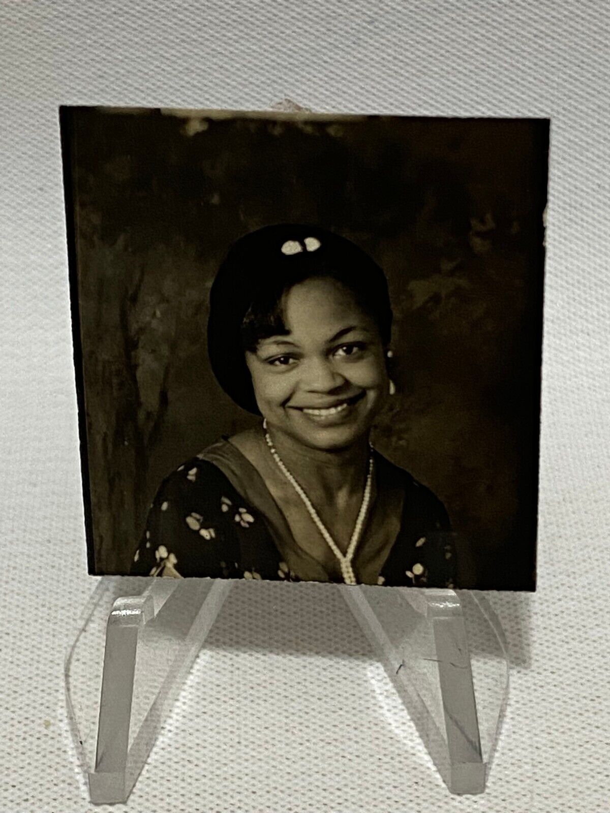 Vintage Original Found Photo Booth Black African American Woman Pretty Pose