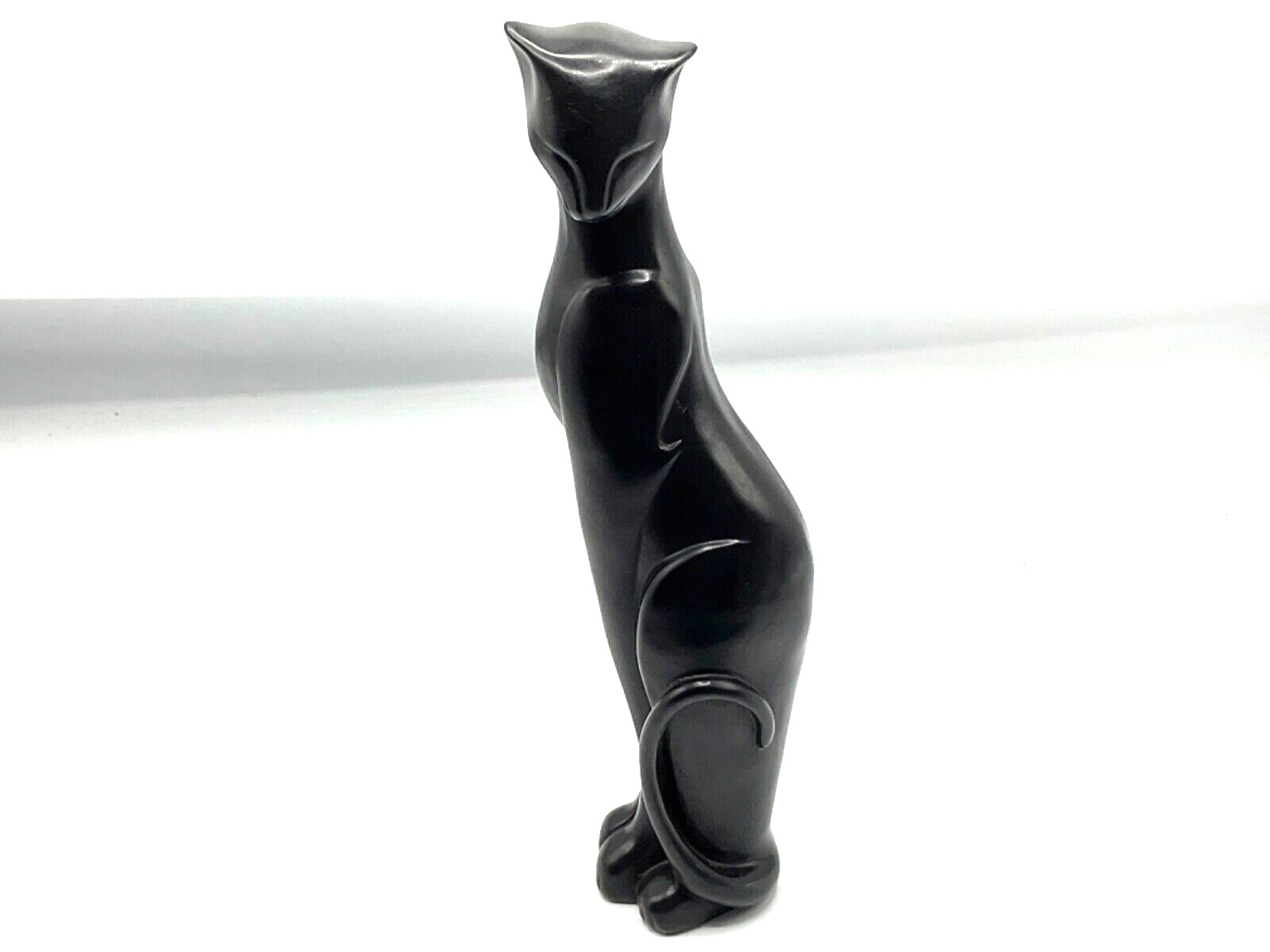vintage art deco black Siamese cat statue.11.5\
